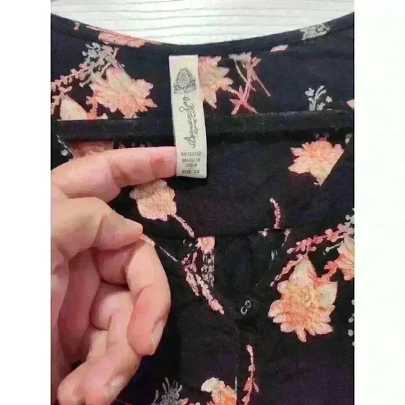 American Rag Black Rosebud High Low‎ Floral Dress Size 2X - Picture 5 of 9